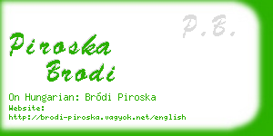 piroska brodi business card