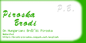 piroska brodi business card